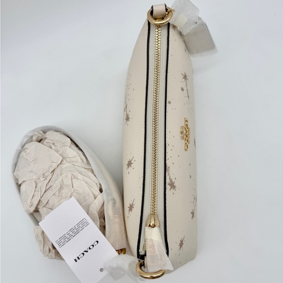 Coach Charlotte Shoulder Bag With Star Print Chalk Gold - Picture 7 of 13